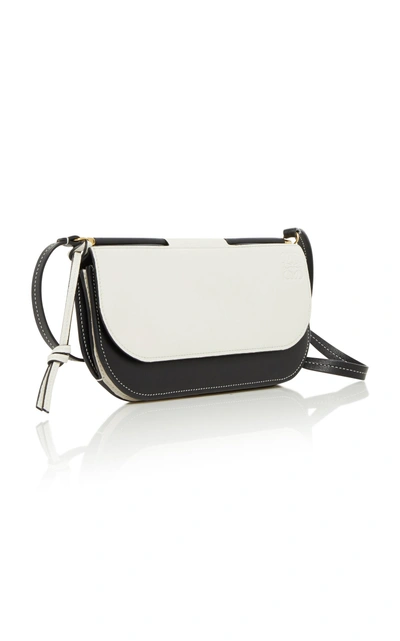 Shop Loewe Gate Two-tone Leather Wallet In Black/white