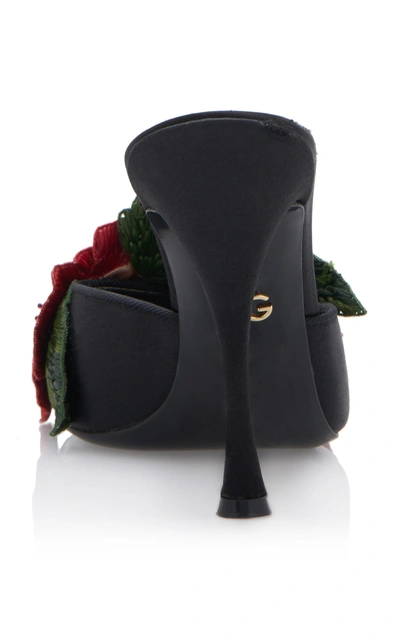 Shop Dolce & Gabbana Flower High Heel Sandals In Black