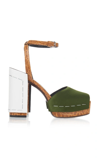 Shop Marni Platform Sandal In Green