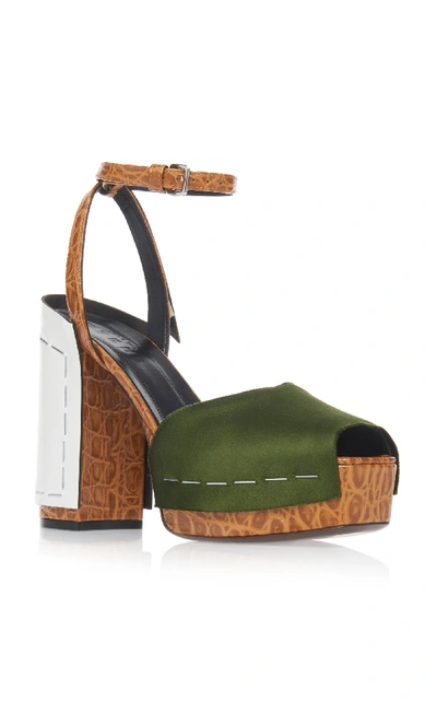 Shop Marni Platform Sandal In Green