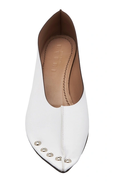 Shop Marni Studded Low-heel Pumps In White