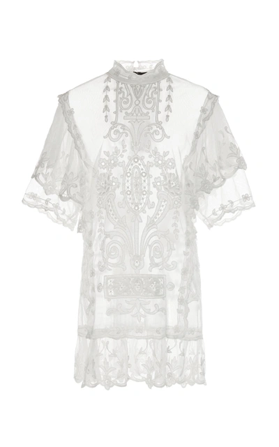 Shop Isabel Marant Satia Lace-detail Cotton Dress In White