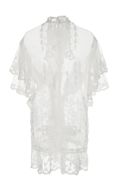 Shop Isabel Marant Satia Lace-detail Cotton Dress In White