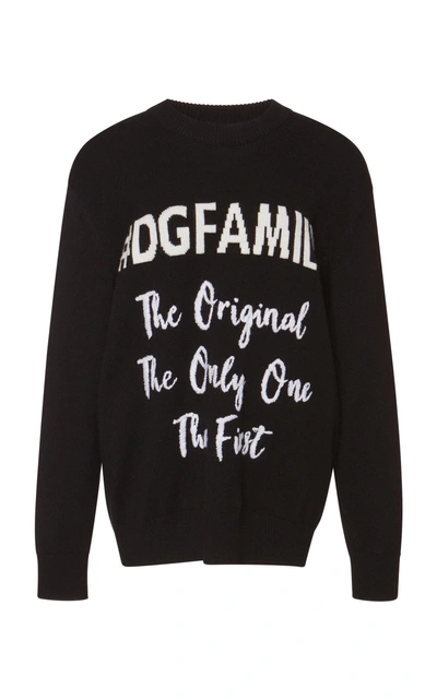 Shop Dolce & Gabbana Dg Family Cashmere-blend Sweater In Black
