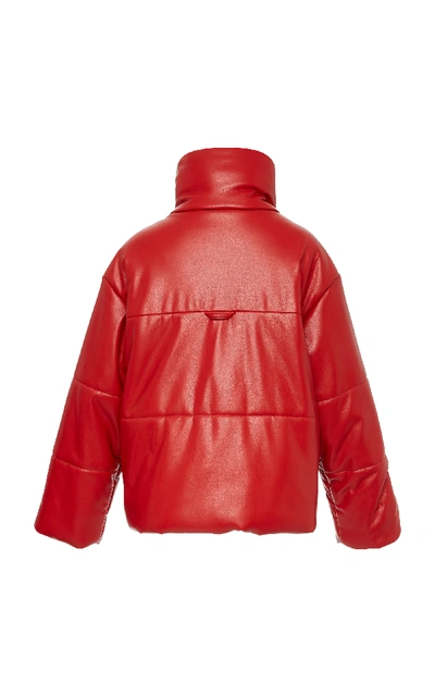 Shop Nanushka Hide Vegan Leather Puffer Coat In Red