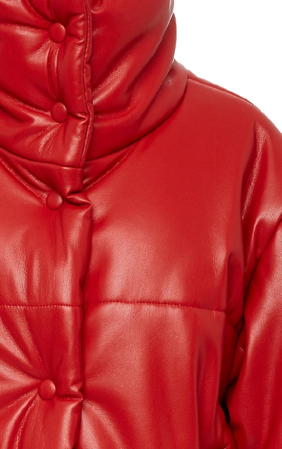 Shop Nanushka Hide Vegan Leather Puffer Coat In Red