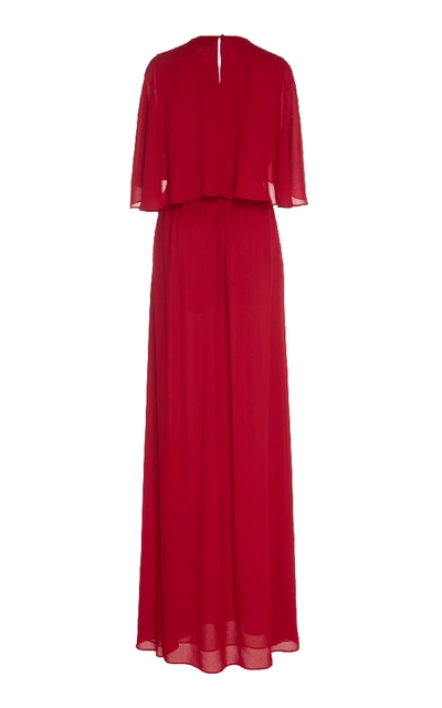 Shop Giambattista Valli Back Cap Maxi Dress In Red