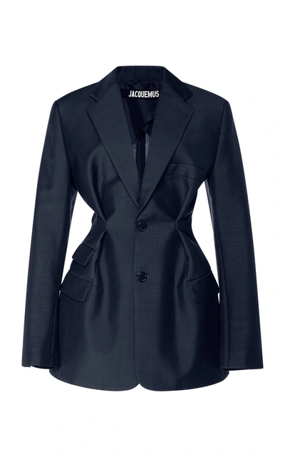 Shop Jacquemus Raffaella Wool Blazer In Navy