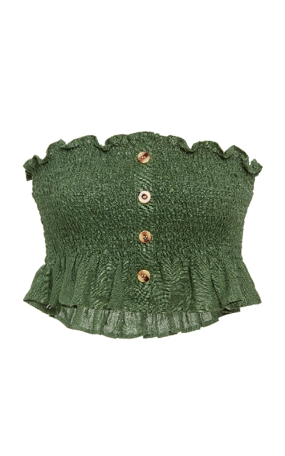 Shop Faithfull Sloane Sleeveless Crop Top In Green