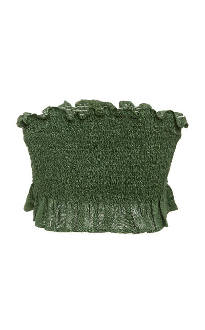 Shop Faithfull Sloane Sleeveless Crop Top In Green