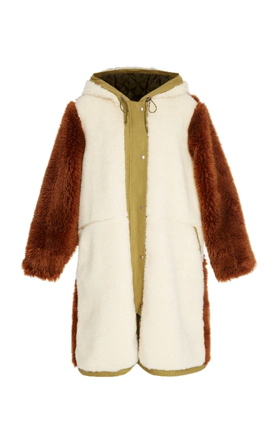Shop Sea Madeline Combo Mohair Parka In Multi