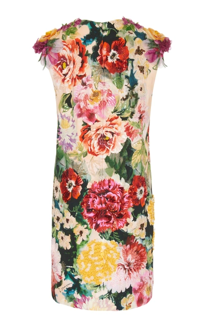 Shop Dolce & Gabbana Embellished Floral Stretch-crepe Mini Dress