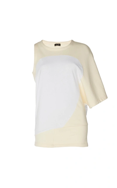 Shop Atlein Double Jersey One Sleeve Top In White