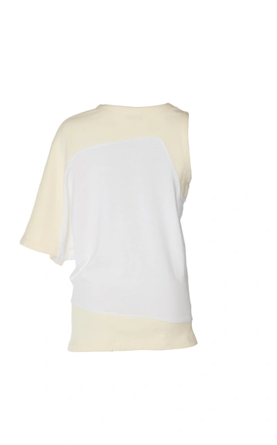 Shop Atlein Double Jersey One Sleeve Top In White
