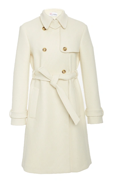 Shop Red Valentino Double Breasted Trench Coat In White