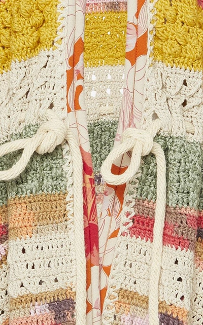 Shop Etro Crochet Cotton-blend Cardigan In White