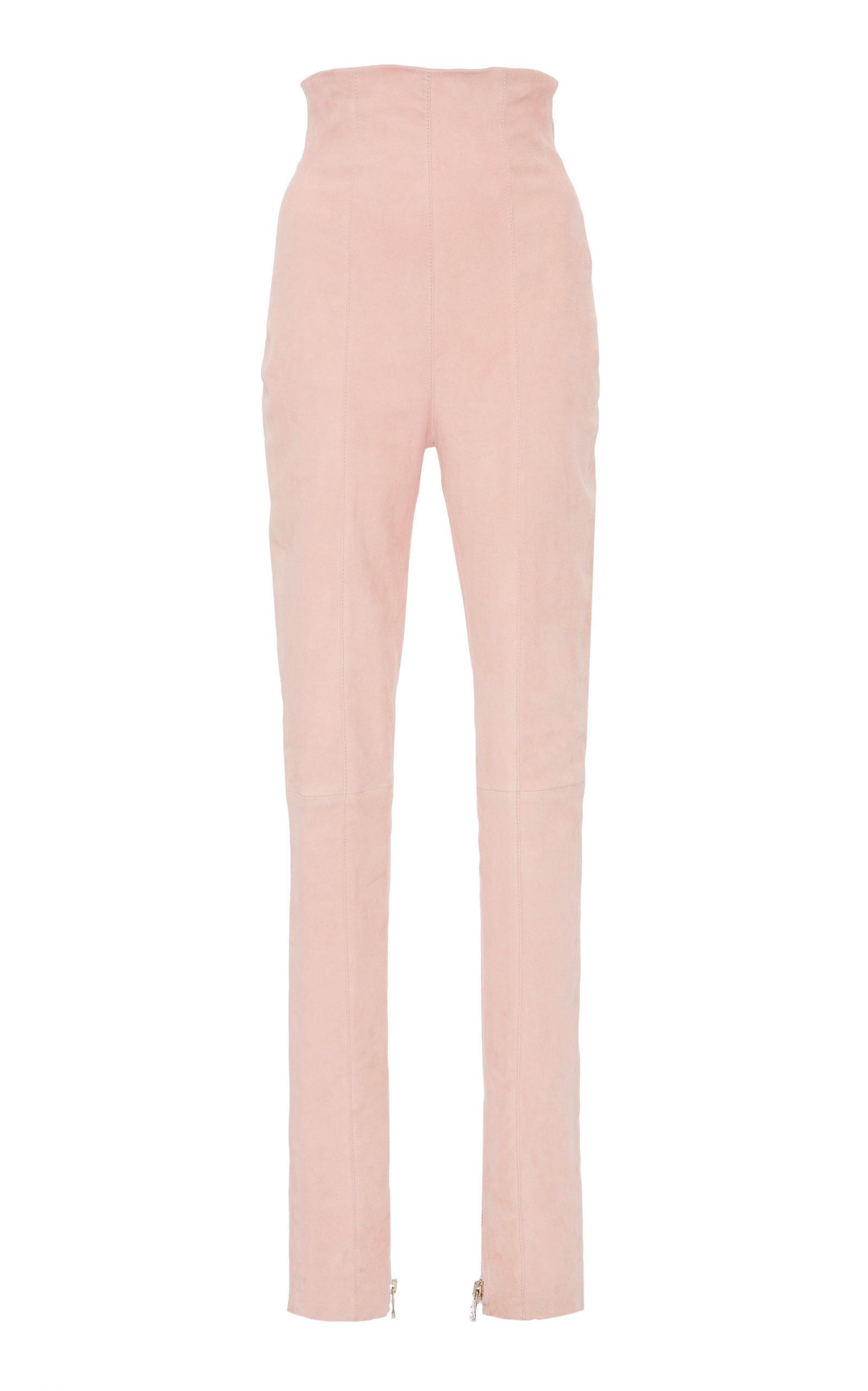 high waisted suede pants