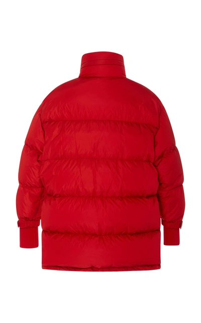 Shop Prada Quilted Shell Puffer Coat In Red