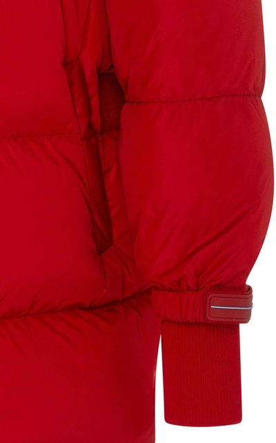 Shop Prada Quilted Shell Puffer Coat In Red