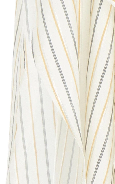 Shop Jw Anderson Striped Satin Shirt In White