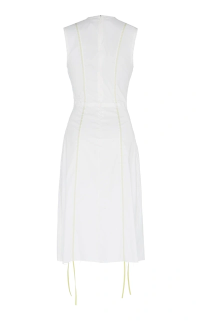 Shop Marni Sleeveless Silk-blend Dress In White