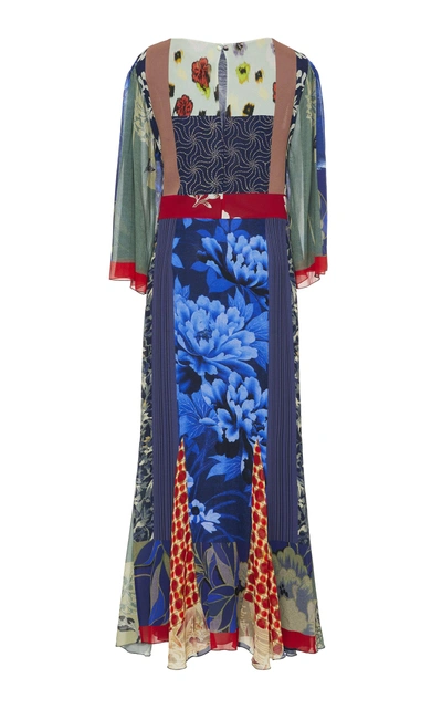 Shop Etro Short-sleeve Silk Maxi Dress In Blue