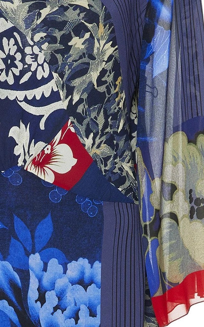 Shop Etro Short-sleeve Silk Maxi Dress In Blue