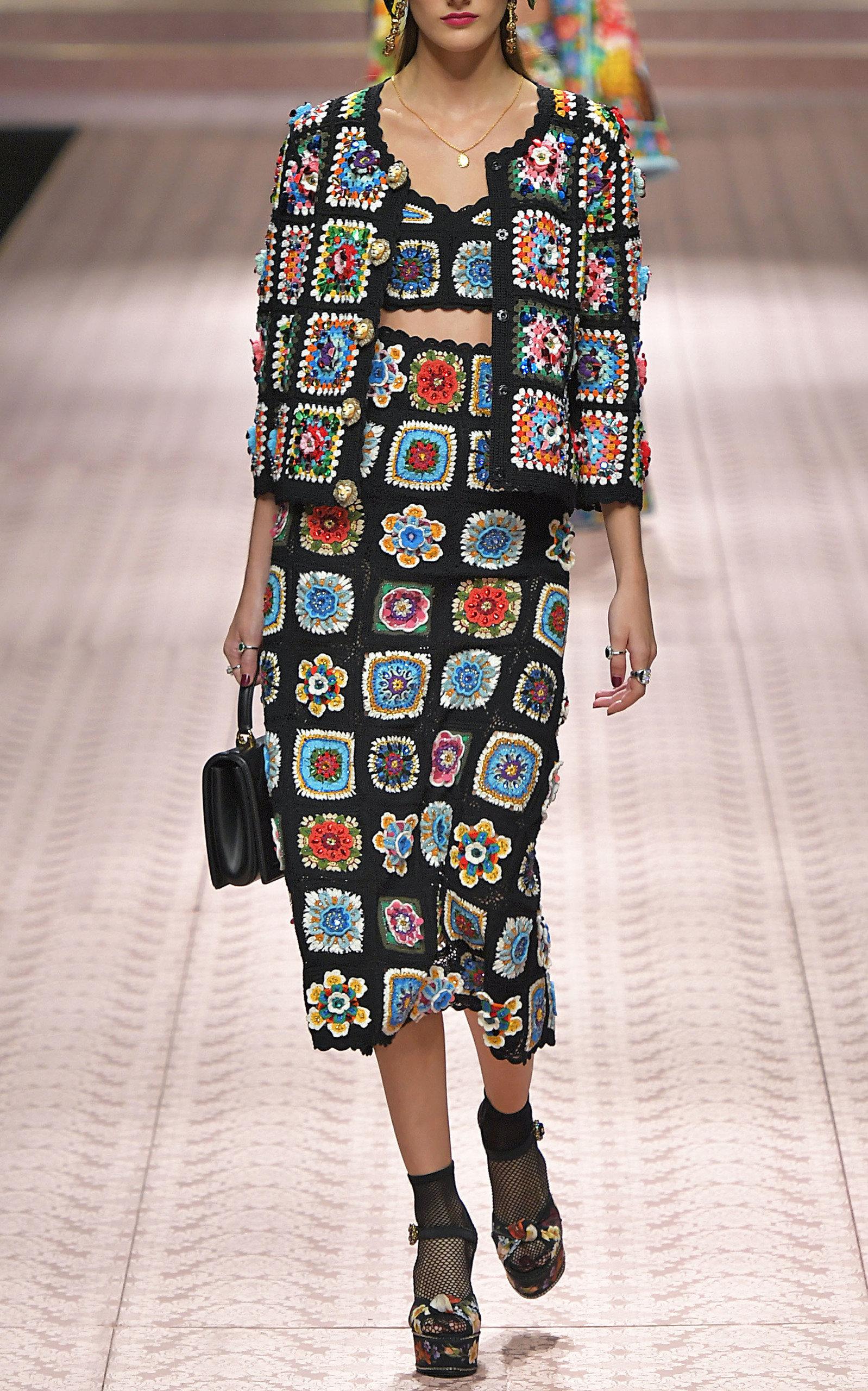 dolce and gabbana granny square jacket