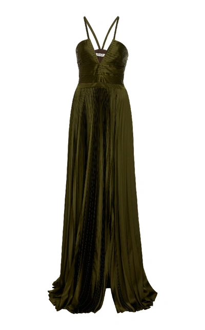 Shop Amur Valerie Maxi Gown In Green