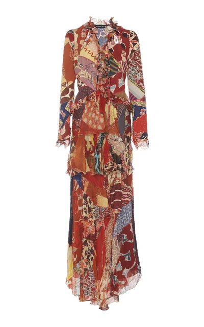 Shop Etro Mar Silk Ruffle Dress In Print