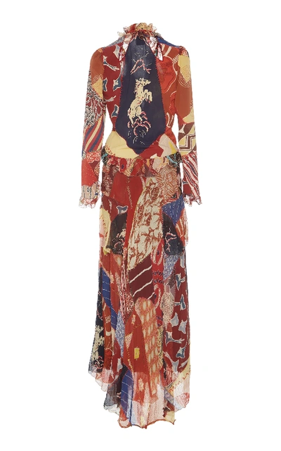 Shop Etro Mar Silk Ruffle Dress In Print