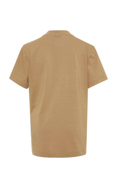 Shop Ferragamo Cotton Jersey Short Sleeves T-shirt With Signature Pin In Neutral