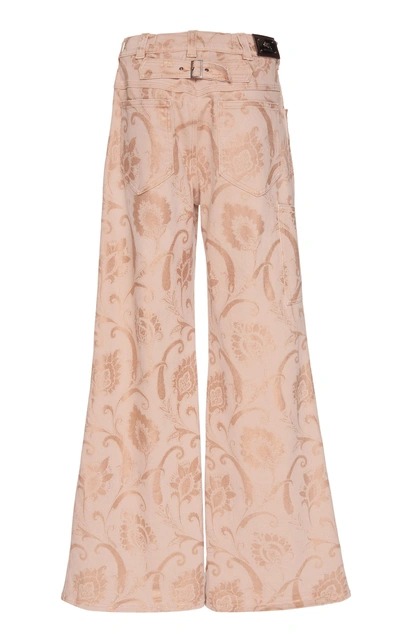 Shop Etro Brocade Flared Jeans In Pink