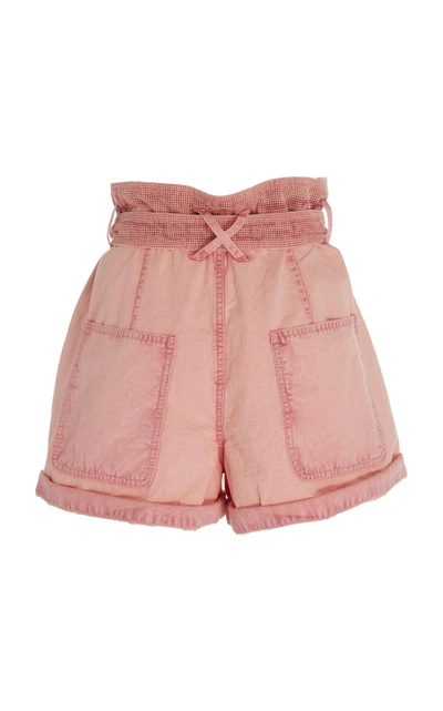 Shop Isabel Marant Twen High-waisted Denim Shorts In Pink