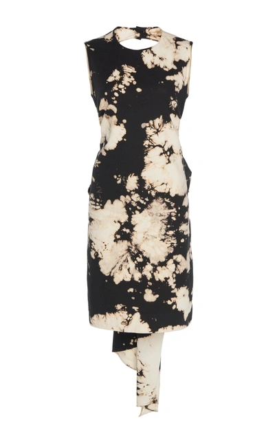 Shop N°21 Adriana Garment Dyed Cotton-blend Dress In Black/white