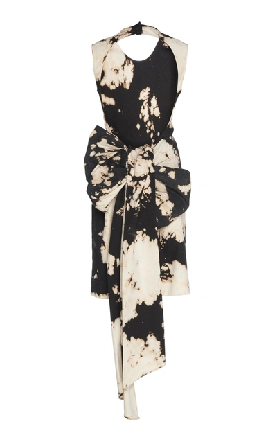 Shop N°21 Adriana Garment Dyed Cotton-blend Dress In Black/white