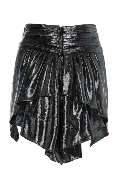 Shop Isabel Marant Kira Draped Silk-blend Skirt In Metallic