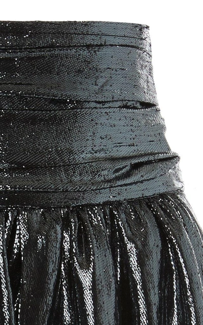 Shop Isabel Marant Kira Draped Silk-blend Skirt In Metallic