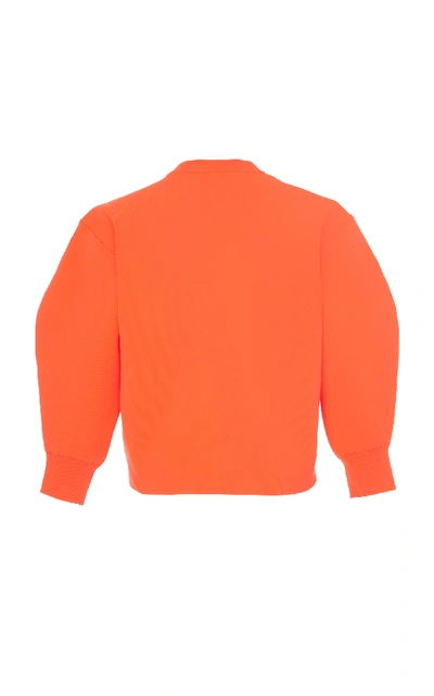 Shop Tibi Tech Poly Sweater In Orange