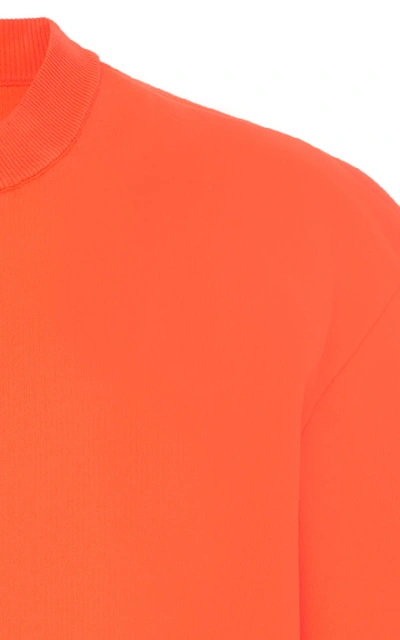 Shop Tibi Tech Poly Sweater In Orange