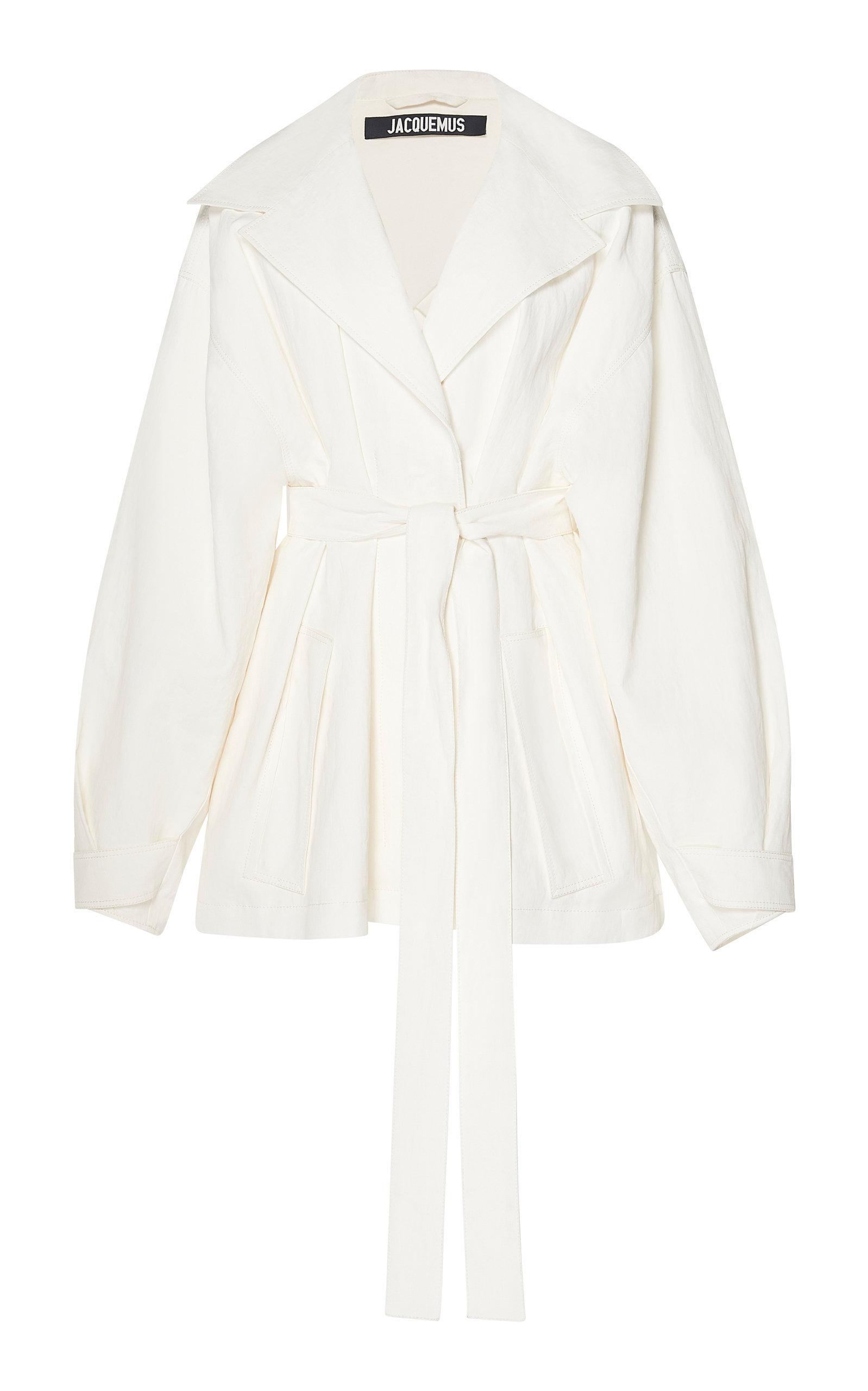 short white linen jacket