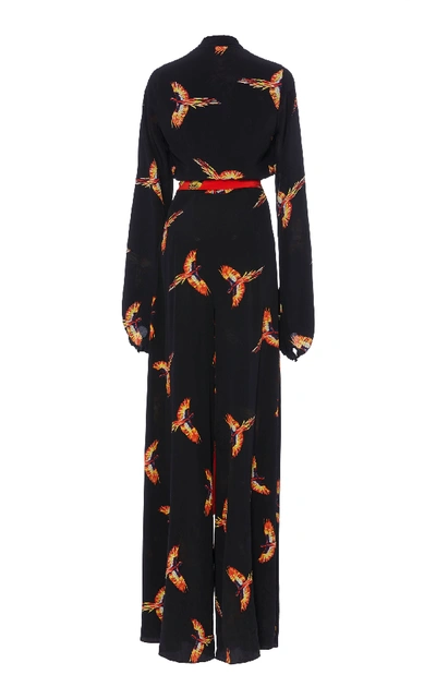 Shop Diane Von Furstenberg Collared Wrap Jumpsuit In Black