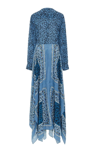 Shop Altuzarra Tamourine Handkerchief Dress In Blue
