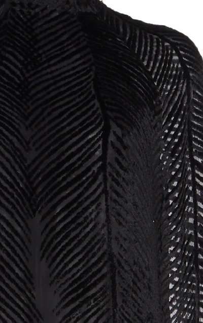 Shop Sandra Mansour Mousseline Velvet Midi Dress In Black