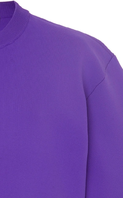 Shop Tibi Tech Poly Sweater In Purple