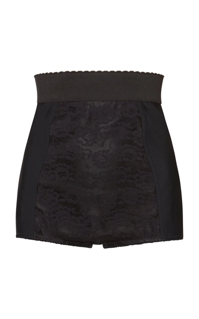 Shop Dolce & Gabbana Jacquard Mini Shorts In Black