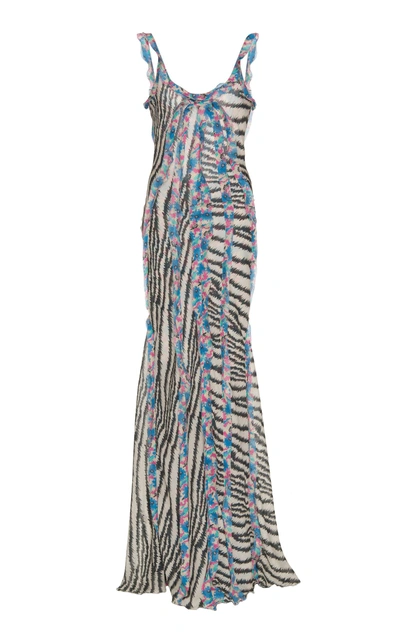 Shop Etro Zebra-print Silk Maxi Dress In Animal