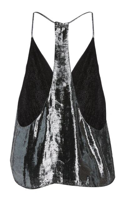 Shop Isabel Marant Kib V-neck Silk-blend Camisole Top In Metallic