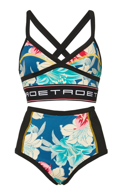 Shop Etro High-waisted Logo Bikini In Floral