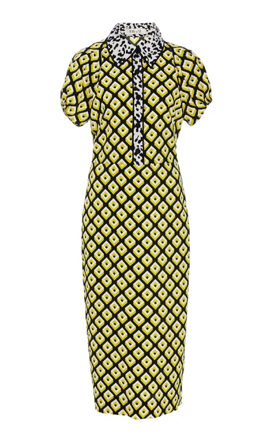 Shop Diane Von Furstenberg Elly Collard Dress In Print